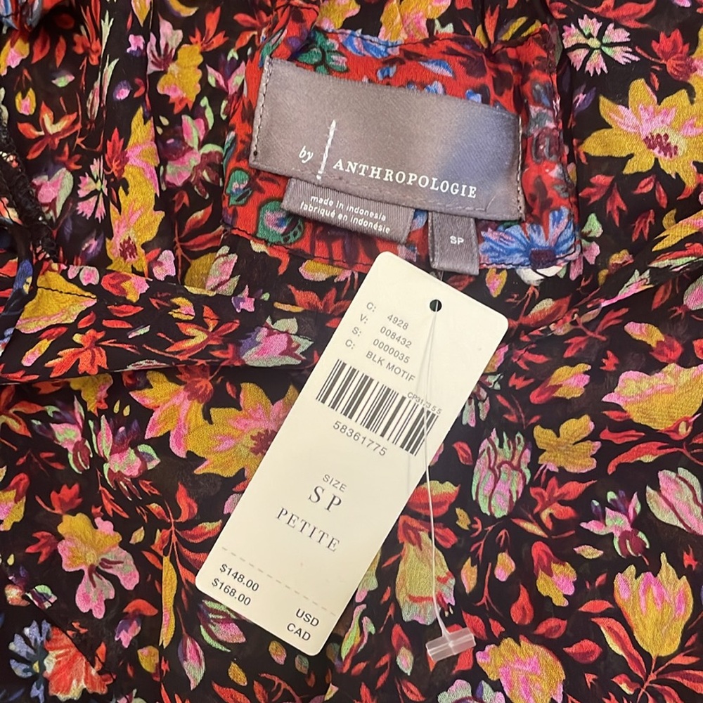 Anthropologie Multi-Print Floral Mini Dress - Picture 3 of 6